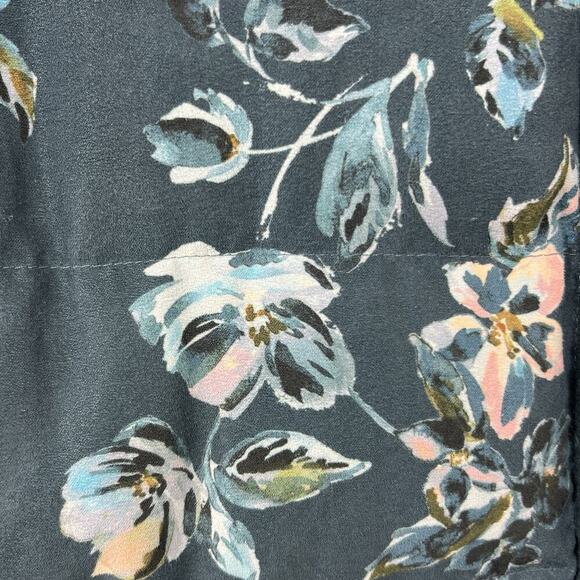 Anthropologie Ett Twa Teal Blue Green Floral Puffer Jacket XS Zip Up - Picture 12 of 14